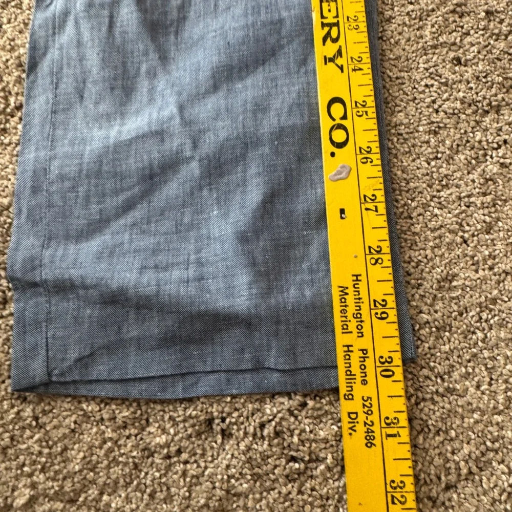Bar III Mens Slim Fit‎ 100% Linen Blue Chambray Dress Pants 32x32 Preppy Coastal